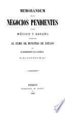 Memorandum de los negocios pendientes entre Mexico y España