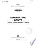 Memoria 1983 CAICYT