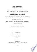 Memoria acerca del estado del Instituto de Primera Clase del Noviciado