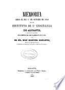 Memoria acerca del estado del Instituto Provincial de Segunda Enseñanza de Alicante