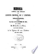 Memoria acerca del estado del Instituto Provincial de Segunda Enseñanza de Guadalajara