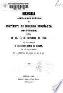 Memoria acerca del estado del Instituto Segunda Enseñanza de Cuenca
