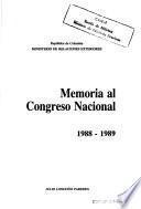 Memoria al Congreso