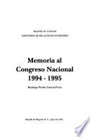 Memoria al Congreso Nacional