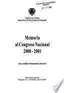 Memoria al Congreso Nacional