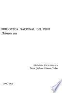 Memoria - Biblioteca Nacional
