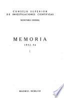 Memoria - Consejo Superior de Investigaciones Científicas