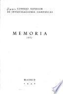 Memoria - Consejo Superior de Investigaciones Científicas