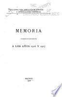 Memoria correspondiente a los años...