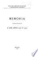 Memoria Correspondiente á los Cursos