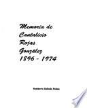 Memoria d Cantalicio Rojas González 1896-1974