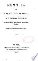 Memoria de D. Miguel José de Azanza y D. Gonzalo O-Faŕrill