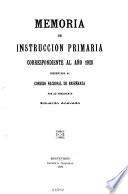 Memoria de Enseñanza Primaria