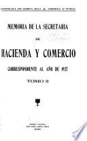 Memoria de Hacienda y Comercio