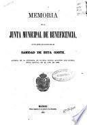 Memoria de la Junta Municipal de Beneficencia