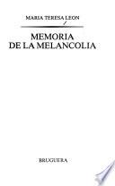 Memoria de la melancolía