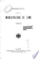 Memoria de la Municipalidad de Lima