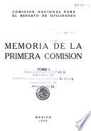 Memoria de la primera comisión