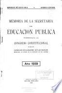 Memoria de la Secretaría de Educación Pública correspondiente al ...