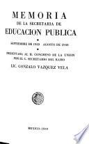 Memoria de la Secretaría de Educación Pública
