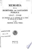 Memoria de la Secretaría de Educación Pública