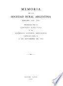 Memoria de la Sociedad Rural Argentina