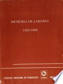 Memoria de labores, 1982-1988