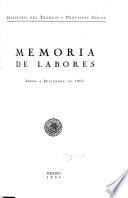 Memoria de labores