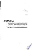 Memoria de las labores realizadas por el Ministerio de Gobernación