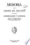 Memoria de las labores realizadas por el Ministerio de Gobernación