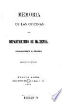 Memoria de las oficinas del departemento de hacienda correspondiente al ano 1869