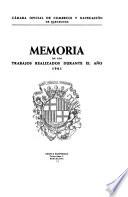 Memoria de los trábajos realizados durante el año