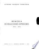 Memoria de relaciones exteriores