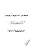 Memoria de relaciones exteriores