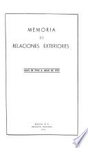 Memoria de relaciones exteriores