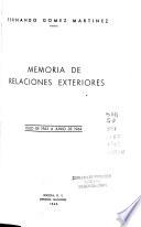Memoria de relaciones exteriores