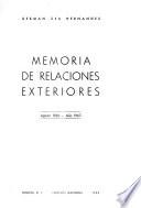 Memoria de relaciones exteriores