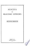 Memoria de relaciones exteriores