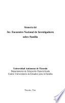 Memoria del 3er. Encuentro Nacional de Investigadores sobre Familia