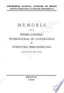 Memoria del Congreso Internacional de Literatura Iberoamericana