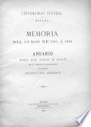 Memoria del curso ... y anuario ...