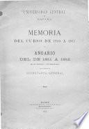 Memoria del curso ... y anuario ...