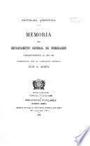 Memoria del Departamento General de Inmigración