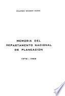 Memoria del Departamento Nacional de Planeación