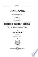 Memoria del Ministerio de Hacienda y Comercio