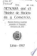 Memoria del Ministerio de Hacienda y Comercio