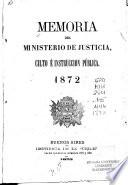 Memoria del Ministerio de Justicia, Culto e Instrucción Pública