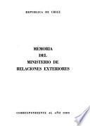 Memoria del Ministerio de Relaciones Exteriores
