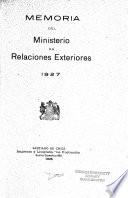 Memoria del Ministerio de Relaciones Exteriores