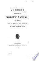 Memoria del Ministerio del Interior presentada al Congreso Nacional